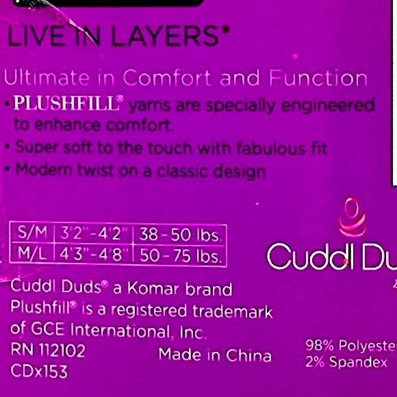 NWT Cuddl Duds Young Girls Lavender Purple Ribbed Sweater Tights, Small/Medium - Picture 7 of 12